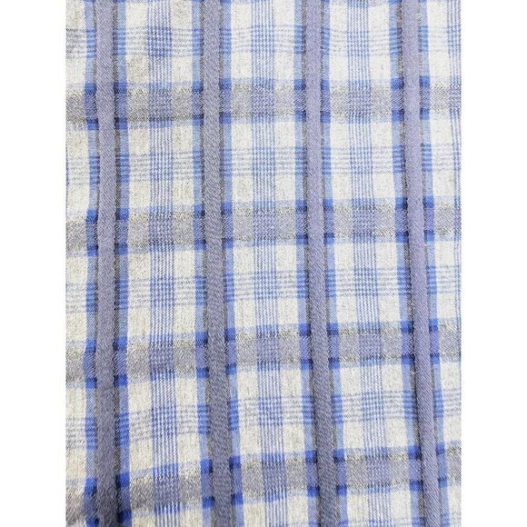 Tasso Elba Size Small 14-14.5 Men's Blue Gray Check Long Sleeve Cotton Shirt - Picture 7 of 10